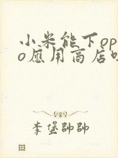 小米能下oppo应用商店吗