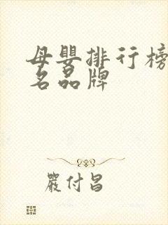母婴排行榜前十名品牌