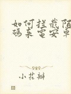 如何拦截陌生号码来电安卓