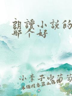 朗读小说的软件哪个好