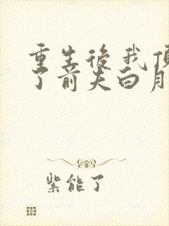 重生后 我顶替了前夫白月光