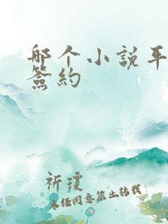 哪个小说平台好签约