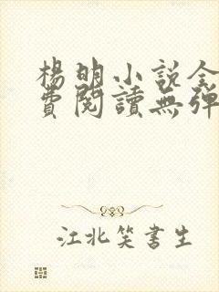 杨明小说全文免费阅读无弹窗