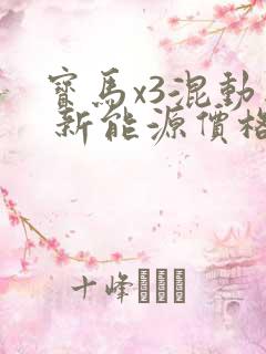 宝马x3混动版 新能源价格表