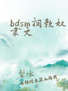 bdsm调教奴隶文