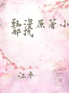 韩漫原著小说在哪找