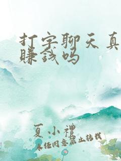 打字聊天真的能赚钱吗