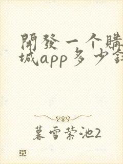 开发一个购物商城app多少钱 开发一个购物商城app多少钱