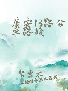 广安13路公交车路线 广安13路公交车路线