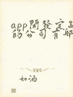 app开发定制的公司有哪些