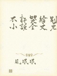 不许哭给别人看小说全文免费阅读