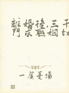 离婚后,三千豪门求联姻 txt