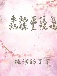 车辆原值包含车辆购置税吗