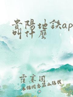 贵阳地铁app叫什么