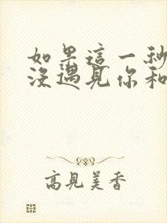 如果这一秒,我没遇见你和