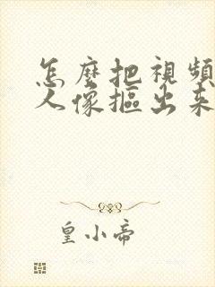 怎么把视频中的人像抠出来