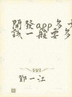 开发app多少钱一般要多钱