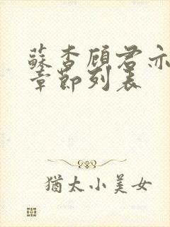 苏杳顾君亦最新章节列表