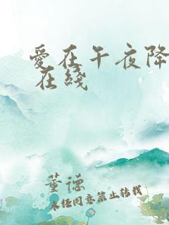 爱在午夜降临前 在线