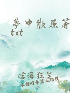 梦中欢原著小说txt