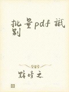 批量pdf 识别