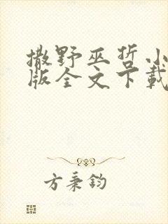 撒野巫哲小说正版全文下载