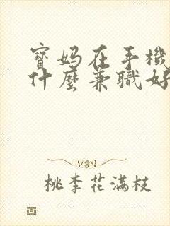 宝妈在手机上做什么兼职好