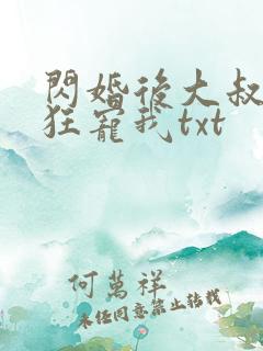 闪婚后大叔每天狂宠我txt