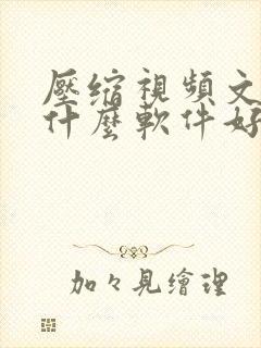 压缩视频文件用什么软件好