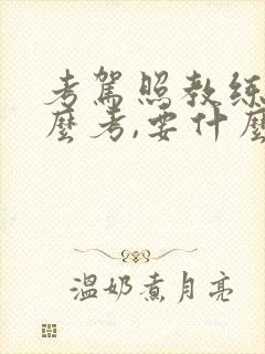 考驾照教练证怎么考,要什么条件