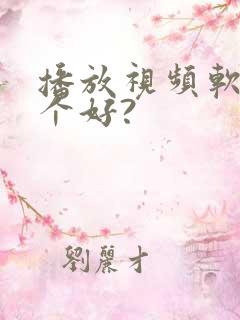 播放视频软件哪个好?
