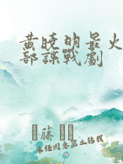 黄晓明最火的十部谍战剧