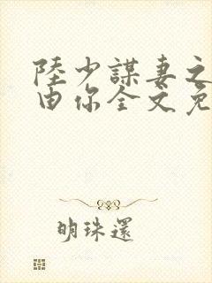 陆少谋妻之婚不由你全文免费阅读
