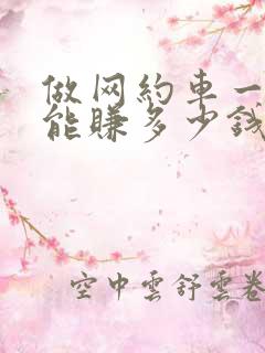做网约车一个月能赚多少钱