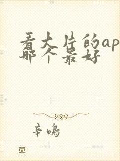 看大片的app哪个最好