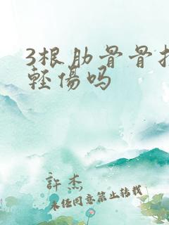 3根肋骨骨折算轻伤吗