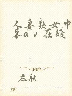 人妻熟女中文字幕aⅴ在线
