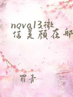 nova13微信美颜在哪里设置