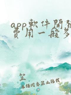 app软件开发费用一般多少钱