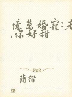 亿万婚宠:老婆,你好甜