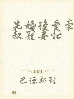 先婚后爱豪门大叔宠妻忙