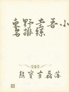 东野圭吾小说排名排练