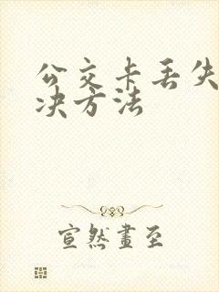公交卡丢失的解决方法