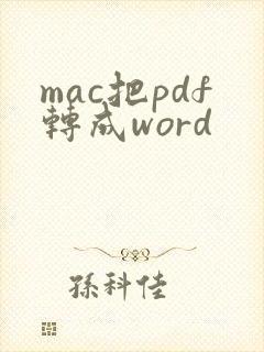 mac把pdf转成word