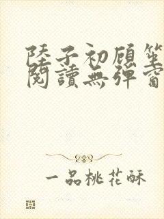 陆子初顾笙免费阅读无弹窗笔趣阁