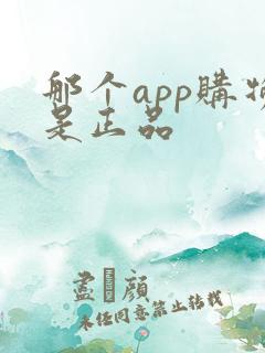 那个app购物是正品