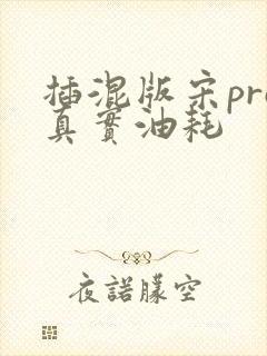 插混版宋pro真实油耗