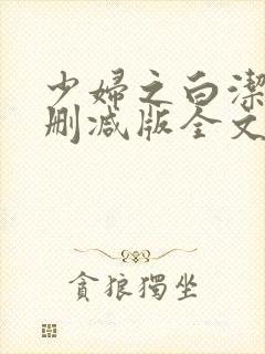 少妇之白洁2无删减版全文阅读