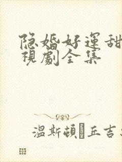 隐婚好运甜妻电视剧全集