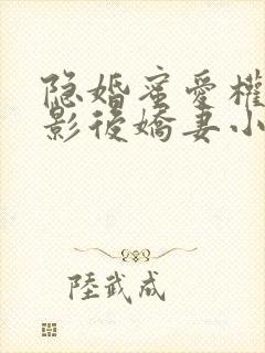 隐婚蜜爱权少的影后娇妻小说阅读